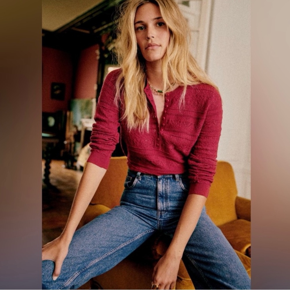 Sezane Cherry LYNA Sweater